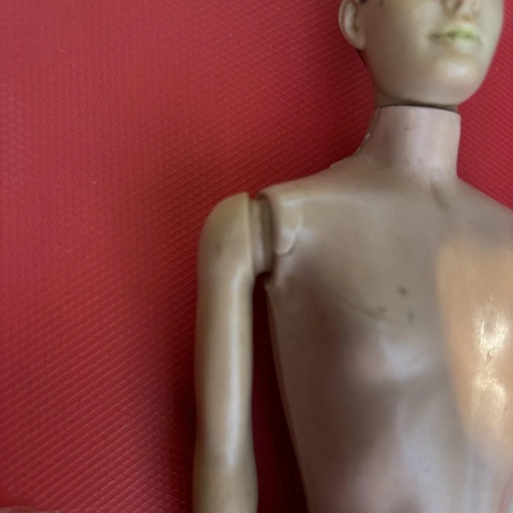 Vintage 1962 Mattel Painted Hair Ken Doll #0750 Brunette Straight Leg Great Face